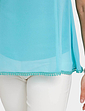 Jewel and Lace Short Sleeve Top and Camisole - Aqua