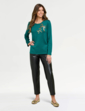 Bow Design Top - Teal