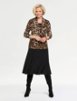 Brushed Cowl Neck Print Top - Stone