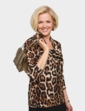 Brushed Cowl Neck Print Top - Stone