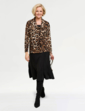 Brushed Cowl Neck Print Top - Stone