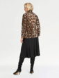Brushed Cowl Neck Print Top - Stone