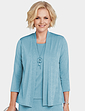 Slinky Mock 2 in 1 Top and Necklace - Duck Egg