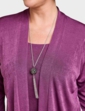Slinky Mock 2 in 1 Top and Necklace - Grape