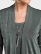 Slinky Mock 2 in 1 Top and Necklace - Olive