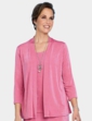 Slinky Mock 2 in 1 Top and Necklace - Rose
