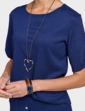 Crinkle Top and Necklace - Navy
