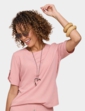 Crinkle Top and Necklace - Pink