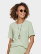 Crinkle Top and Necklace - Soft Green