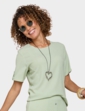Crinkle Top and Necklace - Soft Green