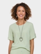 Crinkle Top and Necklace - Soft Green