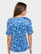 Round Neck Print Jersey Top - Blue