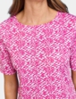 Round Neck Print Jersey Top - Pink