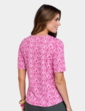 Round Neck Print Jersey Top - Pink