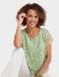 Bubble Hem Burnout Top - Green