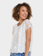 Bubble Hem Burnout Top - Ivory