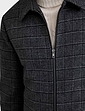 Aldon Wool Blend Check Jacket - Charcoal