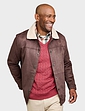 Pegasus Sherpa Lined Faux Suede Jacket - Brown