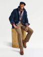 Pegasus Sherpa Lined Cord Jacket - Navy