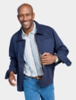 Pegasus Zip Cotton Jacket With Cord Collar - Navy