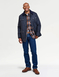 Pegasus Fleece Lined Showerproof Wax Look Barn Jacket - Navy