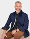 Pegasus Sherpa Lined Canvas Jacket with Cord Collar - Navy
