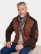 Pegasus Fleece Lined Faux Suede Jacket - Brown