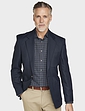 Single Breasted Oxford Blazer - Navy