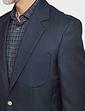 Single Breasted Oxford Blazer - Navy