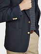 Single Breasted Oxford Blazer - Navy