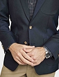 Single Breasted Oxford Blazer - Navy