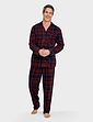 Pegasus Thermal Fleece Traditional Pyjama Set - Burgundy