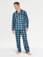 Pegasus Thermal Fleece Traditional Pyjama Set - Forest Green