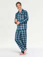 Pegasus Thermal Fleece Traditional Pyjama Set - Forest Green