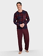 Pegasus Thermal Crew Neck Pyjamas - Burgundy