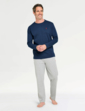 Farah Long Sleeve Jersey PJ Lounge Set - Navy