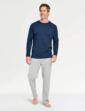 Farah Long Sleeve Jersey PJ Lounge Set - Navy