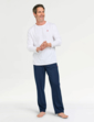 Farah Long Sleeve Jersey PJ Lounge Set - White