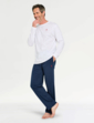 Farah Long Sleeve Jersey PJ Lounge Set - White