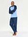 Pegasus Knitted Long Pyjama Set - Navy