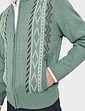 Tootal Vertical Jacquard Zipper - Sage