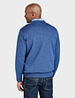 Cashmere Like V Neck Cable Sweater - Navy