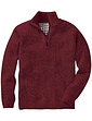 Pegasus Quarter Zip Fleece Lined Knitted Top   - Burgundy