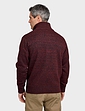 Pegasus Quarter Zip Fleece Lined Knitted Top   - Burgundy