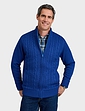 Pegasus Sherpa Lined Cable Zipped Jacket - Blue