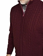 Pegasus Sherpa Lined Cable Zipped Jacket - Burgundy