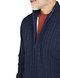 Pegasus Sherpa Lined Cable Zipped Jacket - Navy