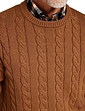 Pegasus Wool Blend Cable Crew Sweater - Camel