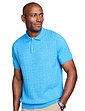 Pegasus Luxury Yarn Cable Knitted Polo - Denim