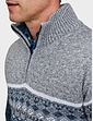 Tootal Quarter Zip Jacquard Fleece Lined Top - Grey